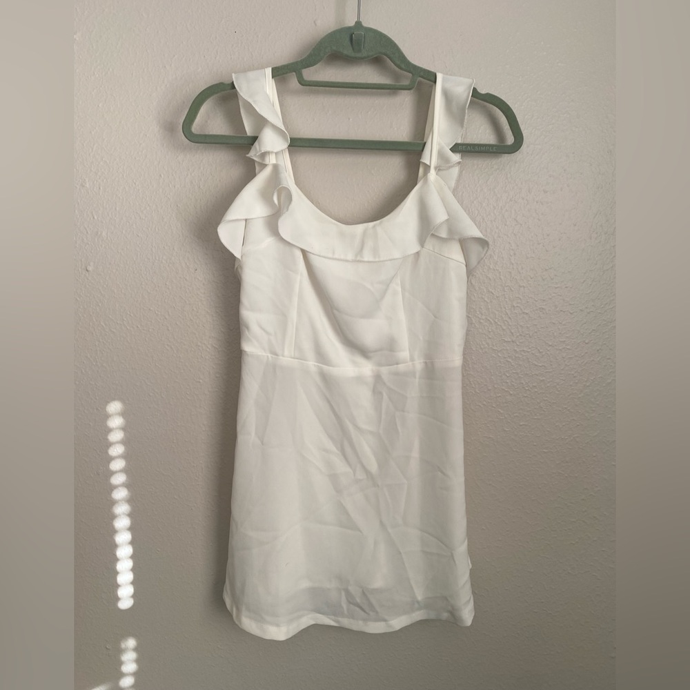 REVOLVE White Ruffle Mini Dress - Picture 5 of 9